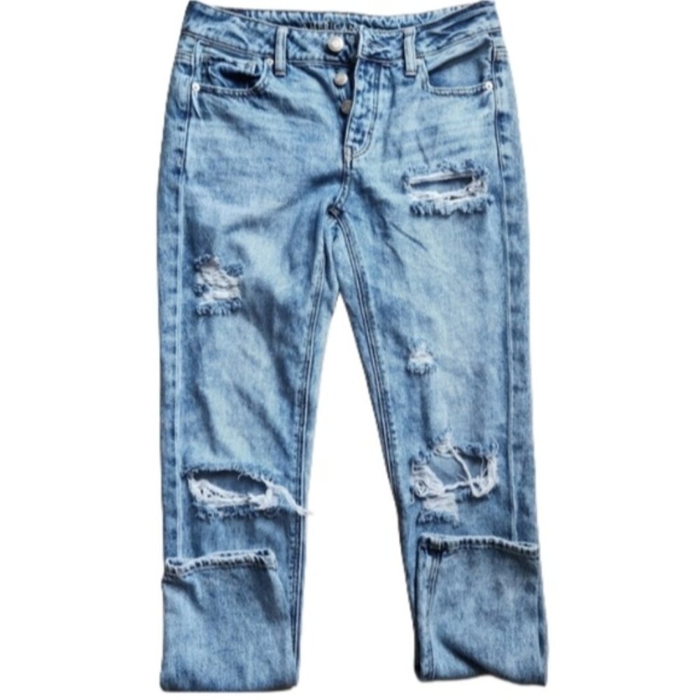 100% cotton size 2 long‎ button up distressed